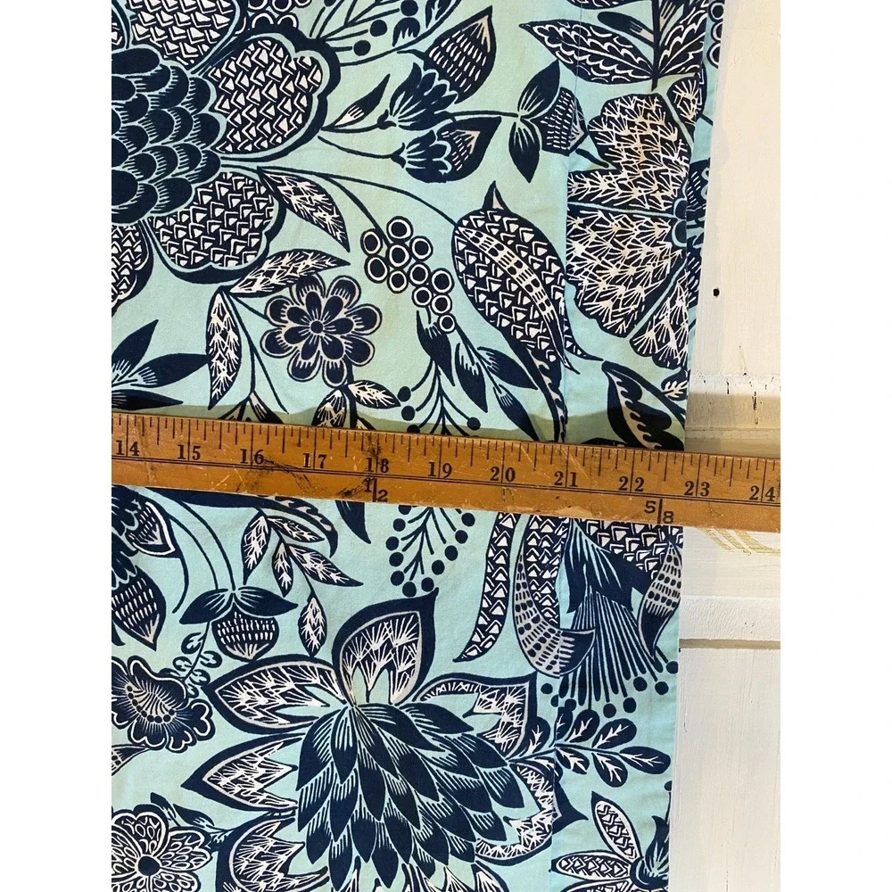 Lands' End Home Blue Radiance Pillow Shams (2) 100% Cotton Floral Turquoise Navy
